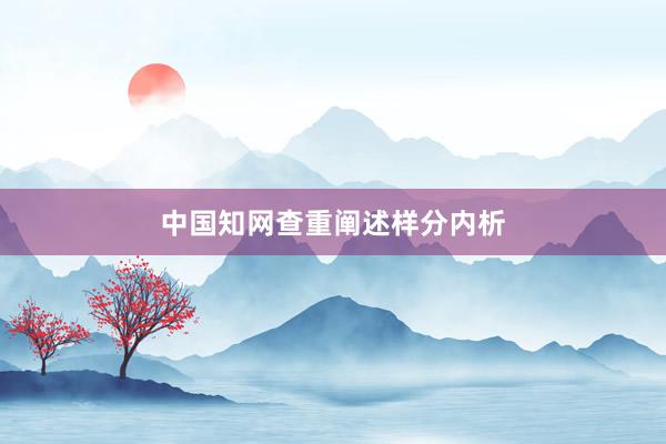 中国知网查重阐述样分内析